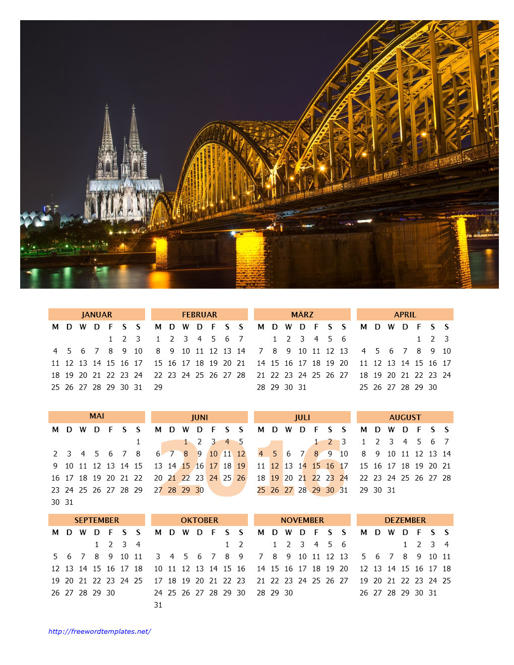 Kalender 2016 mit Foto